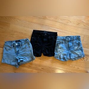 Aeropostale Black and Blue Denim Shorts Lot